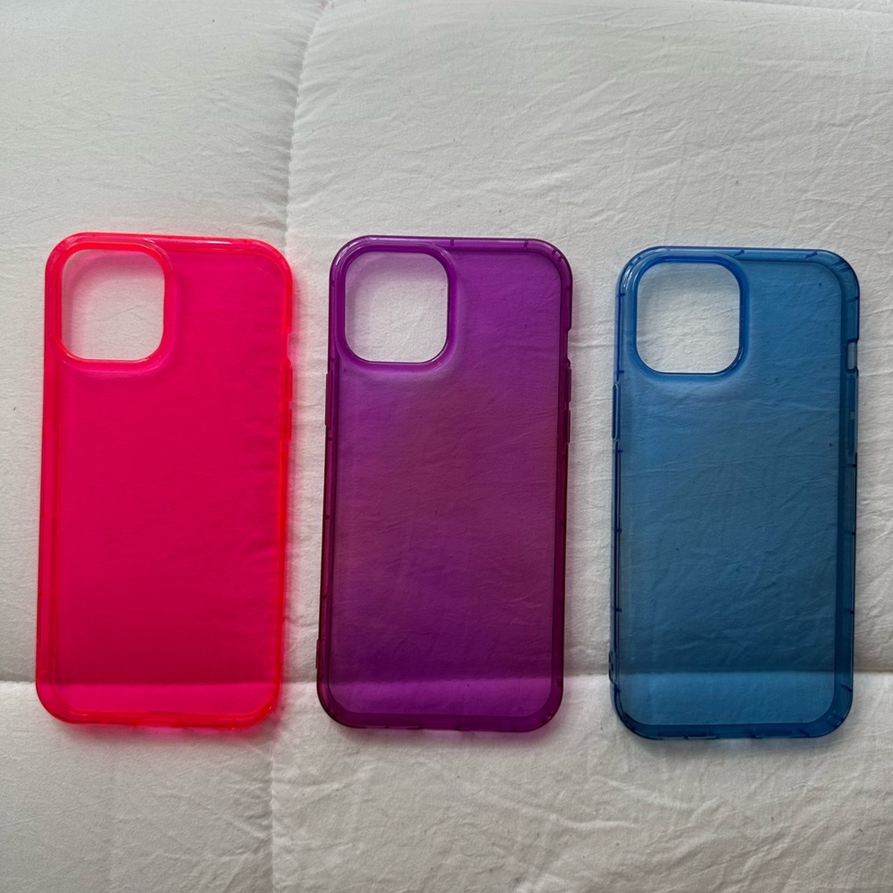 set of 3 neon iPhone 12 Pro Max cases